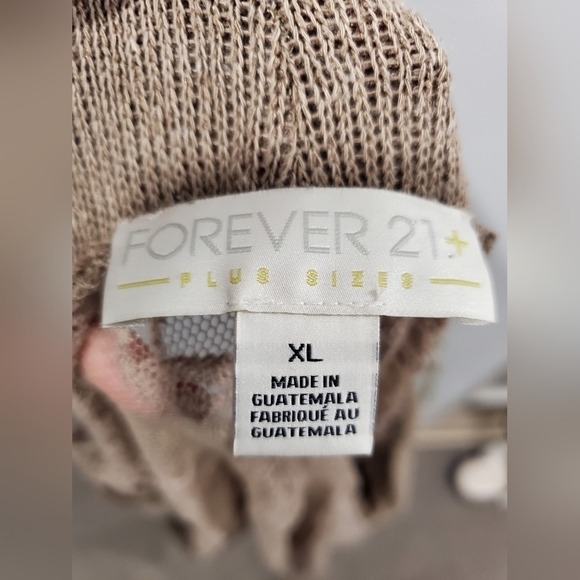 FASHION Nova - Lightweight Brown w/ Lace Cardigan - Sz XL - Picture 3 of 4